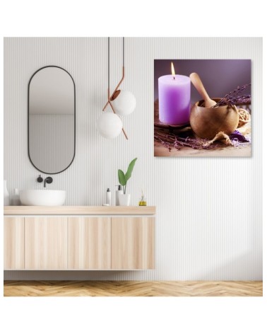 Bild auf Leinwand - Spa Lavendelkerze | Feeby