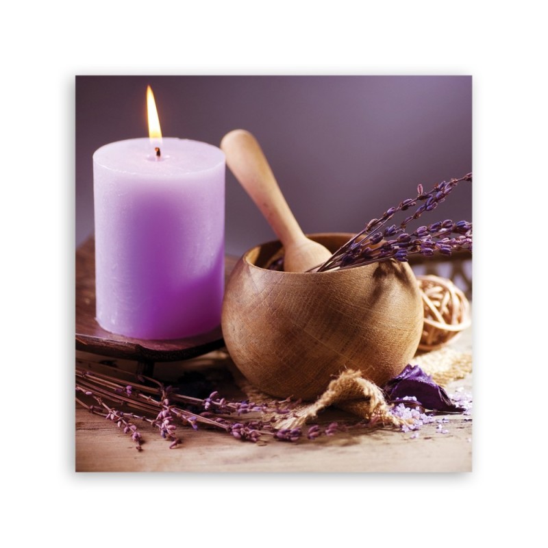 Bild auf Leinwand - Spa Lavendelkerze | Feeby