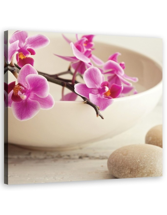 Leinwandbild modern - Rosa Orchideen Vase | Feeby
