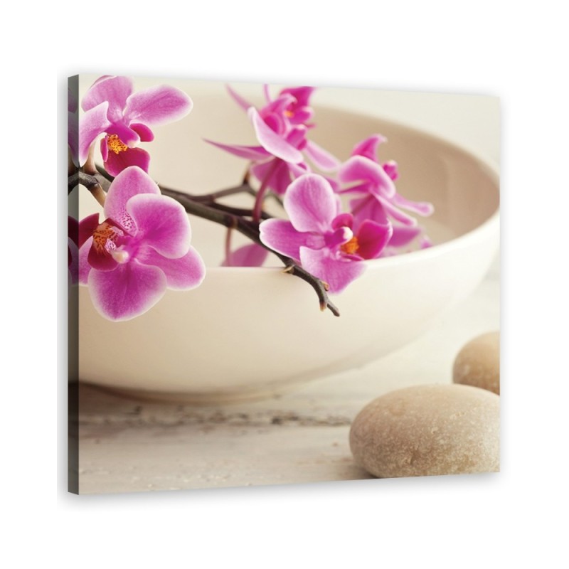 Różowe orchidee w naczyniu - Nowoczesny obraz do salonu | FEEBY