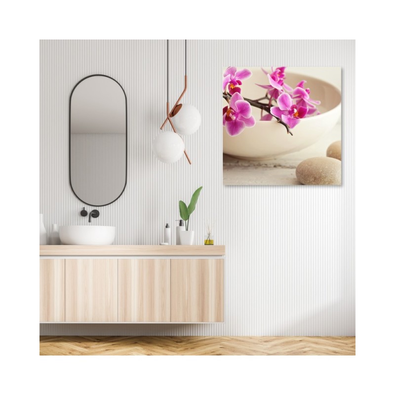 Leinwandbild modern - Rosa Orchideen Vase | Feeby