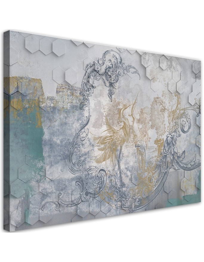 Leinwanddruck - Vögel auf einem Hintergrund 3D | Feeby