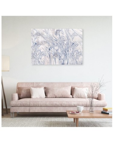 Dekoratives Leinwandbild - Irys Blumen Blau | Feeby