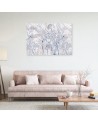 Blue outlines of flowers - Canvas prints for the living room | FEEBY
