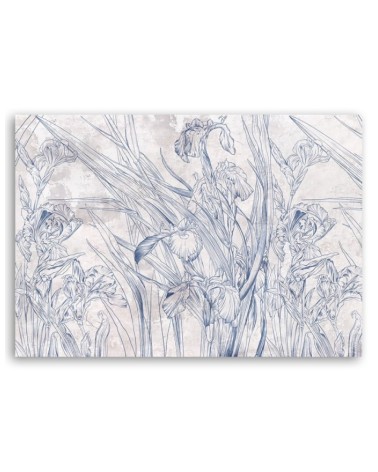 Dekoratives Leinwandbild - Irys Blumen Blau | Feeby