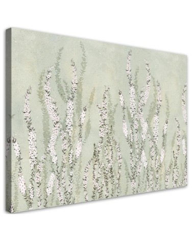 Small flowers on the wall background - Canvas prints with flowers | FEEBY
