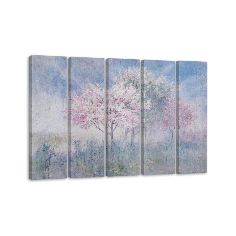 Bild - Ein blühender Baum in der alten Wiese verblasst | Feeby