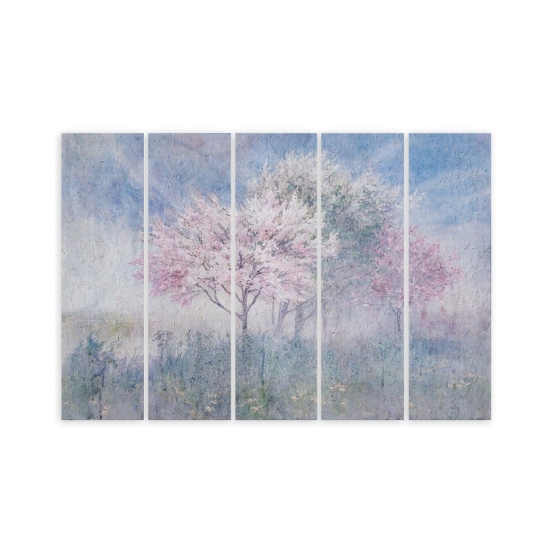 Bild - Ein blühender Baum in der alten Wiese verblasst | Feeby