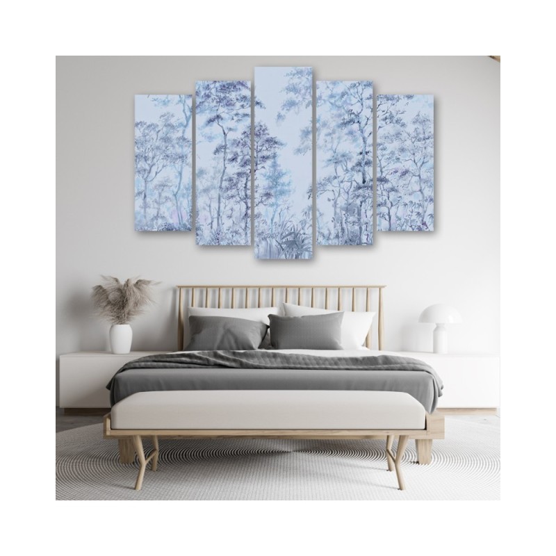 Bild auf Leinwand - Hohe dünne Bäume | Feeby