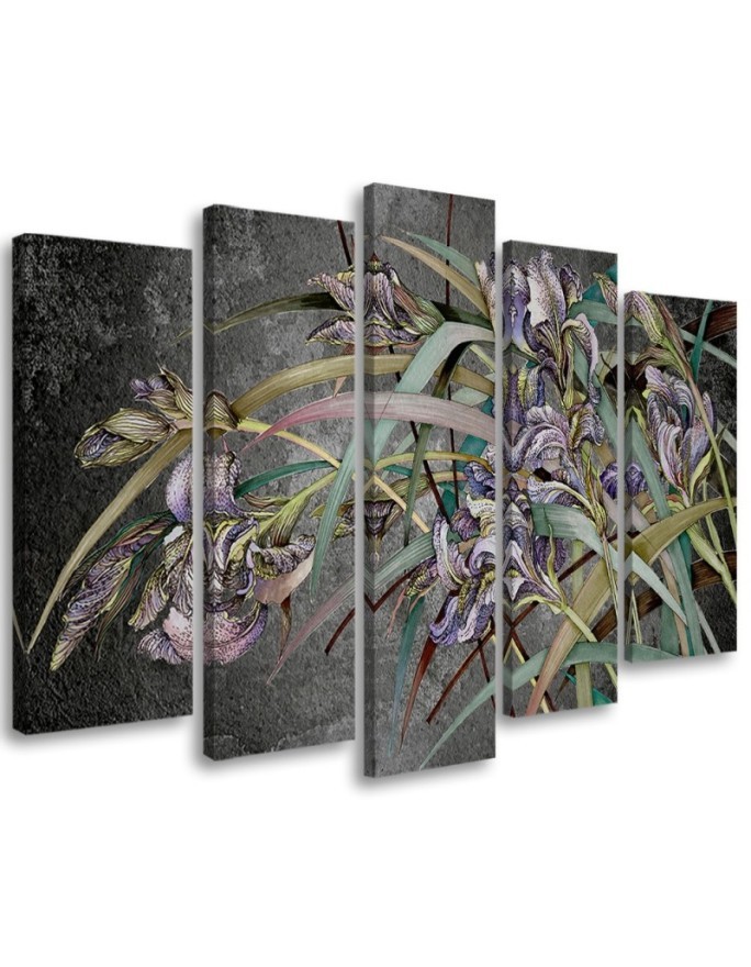 Modernes Wandbild - Iris Blumen im Wind | Feeby