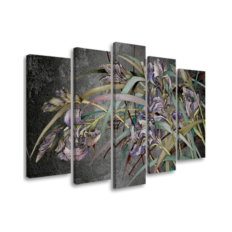 Modernes Wandbild - Iris Blumen im Wind | Feeby