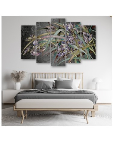 Modernes Wandbild - Iris Blumen im Wind | Feeby