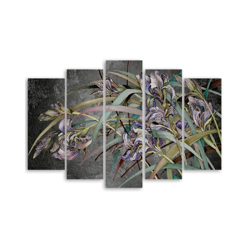 Modernes Wandbild - Iris Blumen im Wind | Feeby