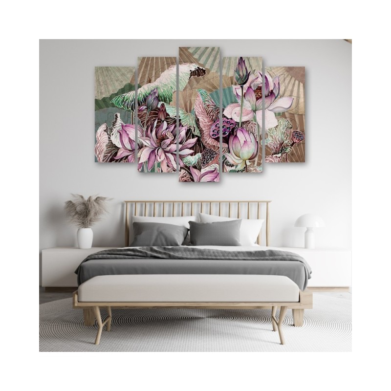 Modernes Wandbild - Heilige Lotos und Fanter | Feeby