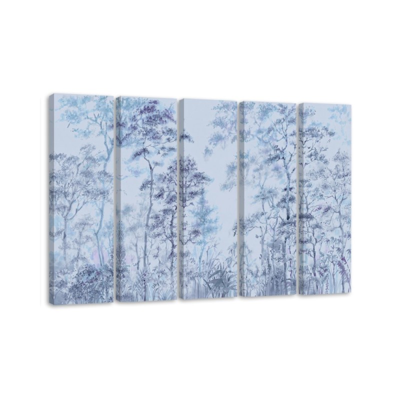 Dekoratives Leinwandbild - Hohe dünne Bäume | Feeby