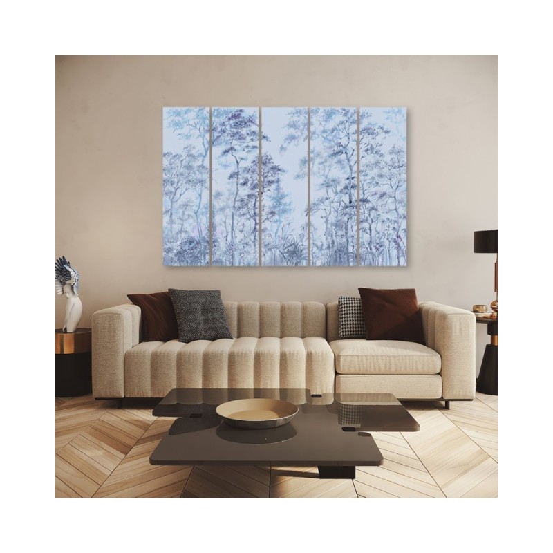 Dekoratives Leinwandbild - Hohe dünne Bäume | Feeby