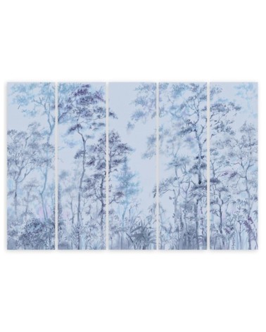 Dekoratives Leinwandbild - Hohe dünne Bäume | Feeby
