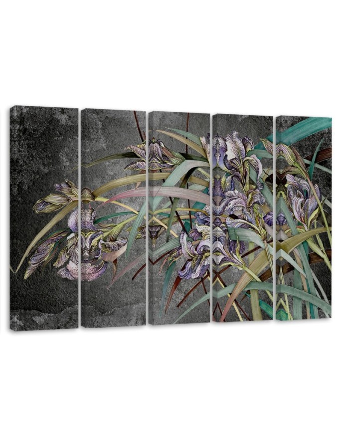 Bild auf Leinwand - Iris Blumen im Wind | Feeby