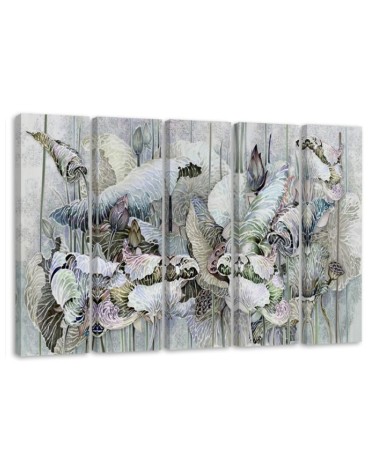 5-piece Canvas painting - Holy lotus flowers | FEEBY