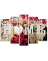 Napis Home z motywem florystycznym Obraz dekoracyjny canvas | FEEBY