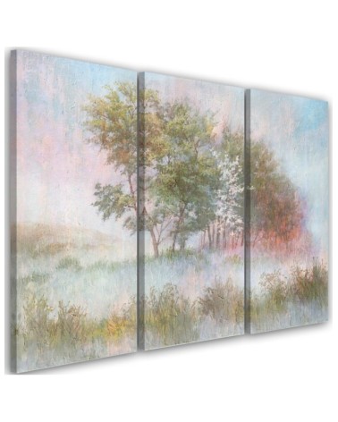 Canvas print - Trees on a misty meadow | FEEBY