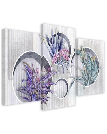 Square boxes shelves with flowers - Canvas wall painting | FEEBY