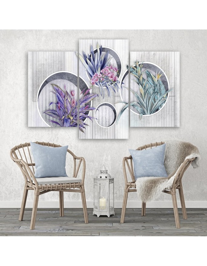 Kwadratowe pudła półki z kwiatami - Obraz na ścianę canvas | FEEBY