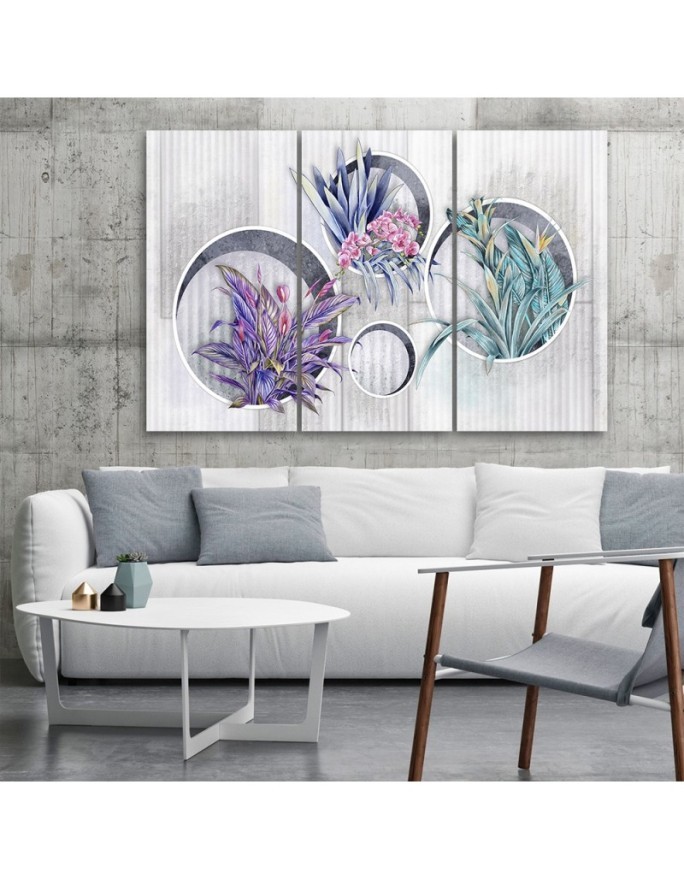 Kwadratowe pudła półki z kwiatami - Obraz do salonu canvas | FEEBY