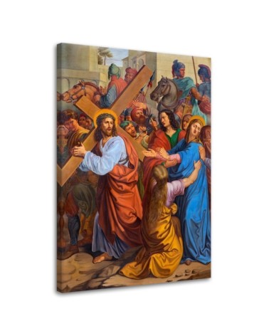 Bild auf Leinwand - Jesus trifft die Mutter Kreuzweg Wien | Feeby