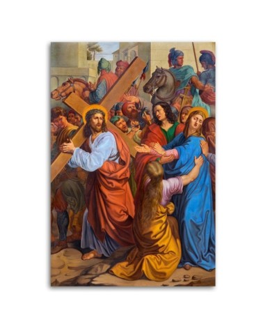 Bild auf Leinwand - Jesus trifft die Mutter Kreuzweg Wien | Feeby