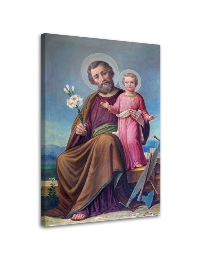 Leinwanddruck - Der heilige Josef mit dem Jesuskind Roznav | Feeby