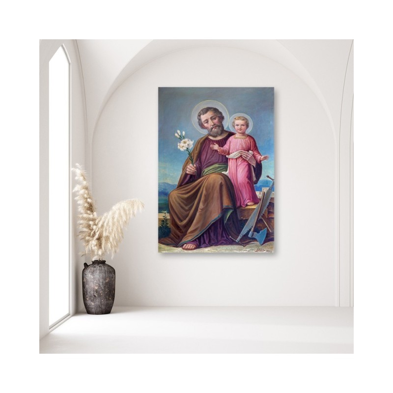 Leinwanddruck - Der heilige Josef mit dem Jesuskind Roznav | Feeby