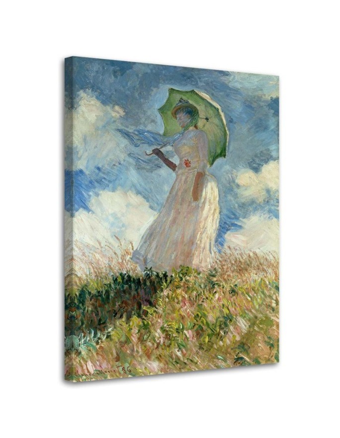 Bild - Frau mit Regenschirm nach links gewandt - C. Monet | Feeby