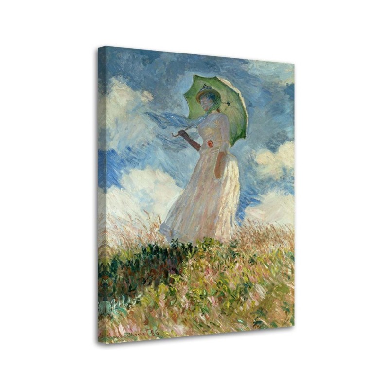Bild - Frau mit Regenschirm nach links gewandt - C. Monet | Feeby