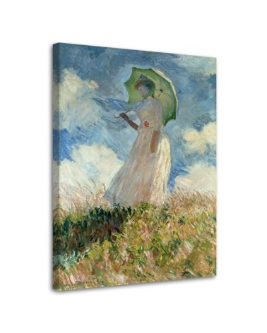 Bild - Frau mit Regenschirm nach links gewandt - C. Monet | Feeby