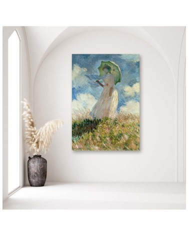 Bild - Frau mit Regenschirm nach links gewandt - C. Monet | Feeby