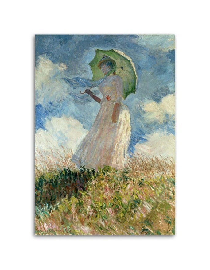 Kobieta z parasolem w lewo C. Monet - Reprodukcje obrazy | FEEBY