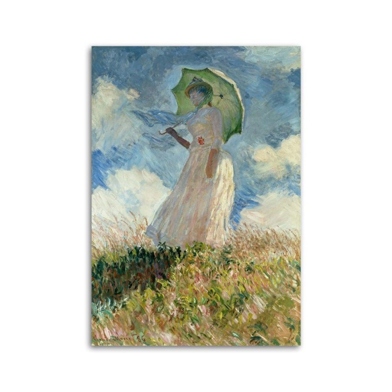 Bild - Frau mit Regenschirm nach links gewandt - C. Monet | Feeby