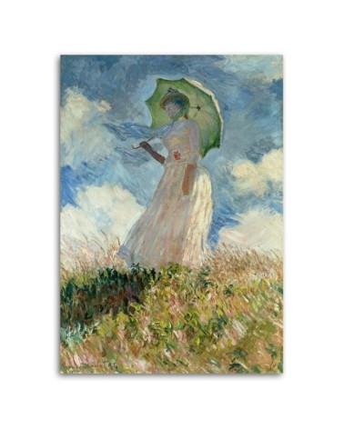 Bild - Frau mit Regenschirm nach links gewandt - C. Monet | Feeby