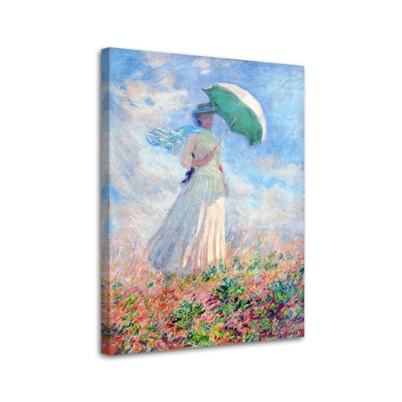 Bild - Frau mit Regenschirm nach rechts gewandt - C. Monet | Feeby