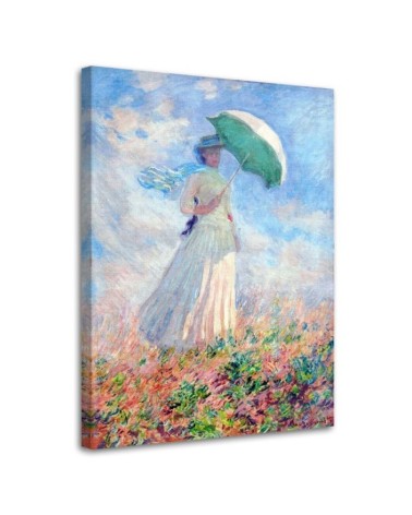 Bild - Frau mit Regenschirm nach rechts gewandt - C. Monet | Feeby