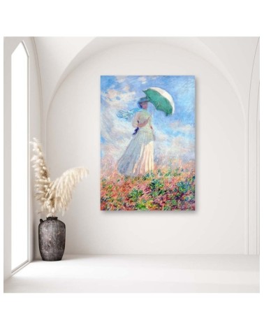 Bild - Frau mit Regenschirm nach rechts gewandt - C. Monet | Feeby