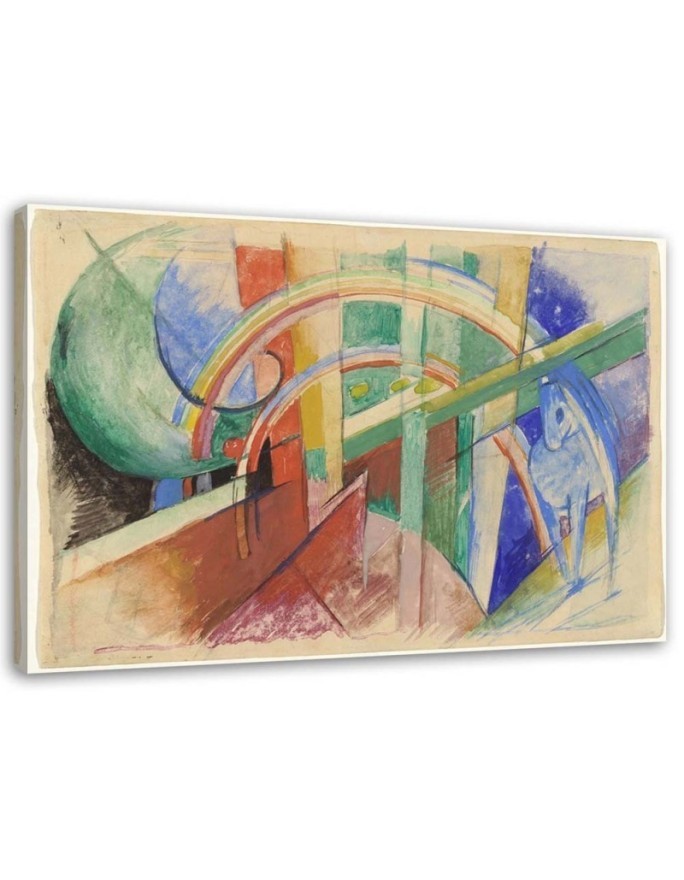 Bild - Blaues Pferd und Regenbogen - F. Marc Reproduktion | Feeby