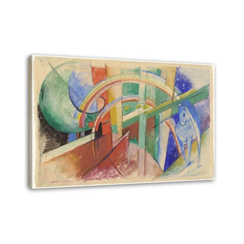 Reproduction Canvas prints - Blue horse and rainbow F. Marc | FEEBY
