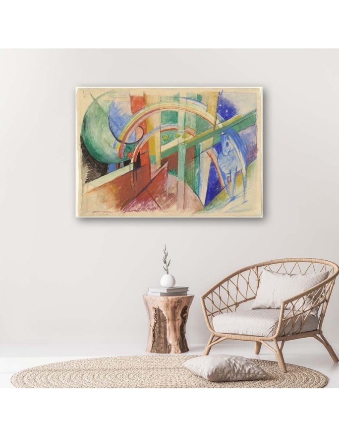 Reproduction Canvas prints - Blue horse and rainbow F. Marc | FEEBY