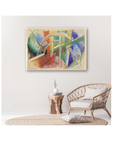 Bild - Blaues Pferd und Regenbogen - F. Marc Reproduktion | Feeby