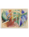 Reproduction Canvas prints - Blue horse and rainbow F. Marc | FEEBY