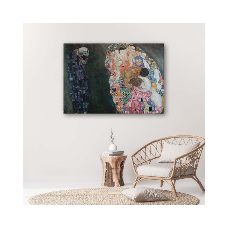 Leinwandbild - Leben und Tod - G. Klimt Reproduktion | Feeby