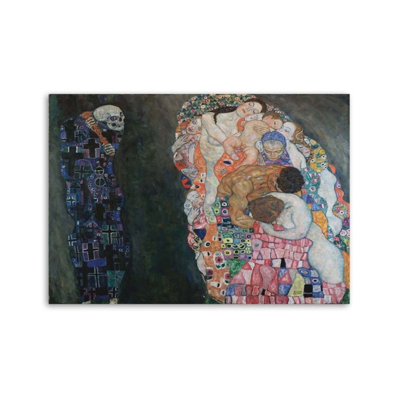Leinwandbild - Leben und Tod - G. Klimt Reproduktion | Feeby