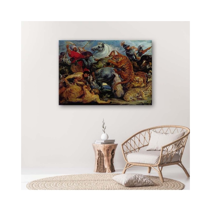 Bild - Die Jagd auf den Tiger - P. P. Rubens Reproduktion | Feeby